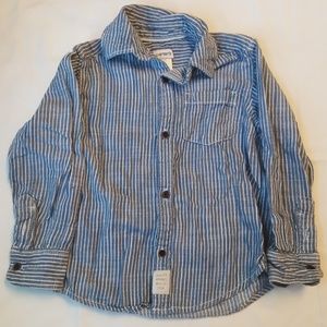 Carter's blue striped button-down, boys 3T